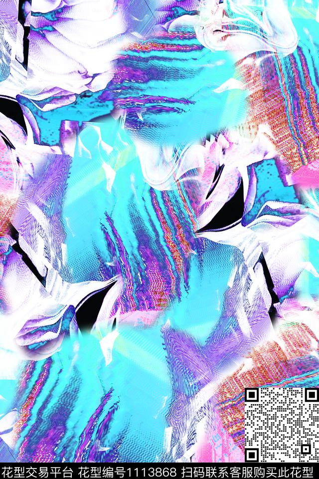 数码华亿平台抽象满版散花数码印花华亿平台下载（图片编号: 1113868） - 瓦栏（Walan）