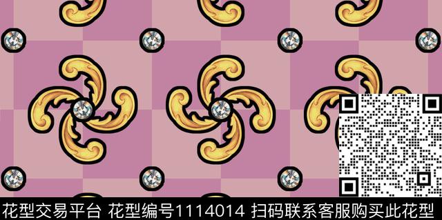 格子几何欧洲数码印花华亿平台下载（图片编号: 1114014） - 瓦栏（Walan）