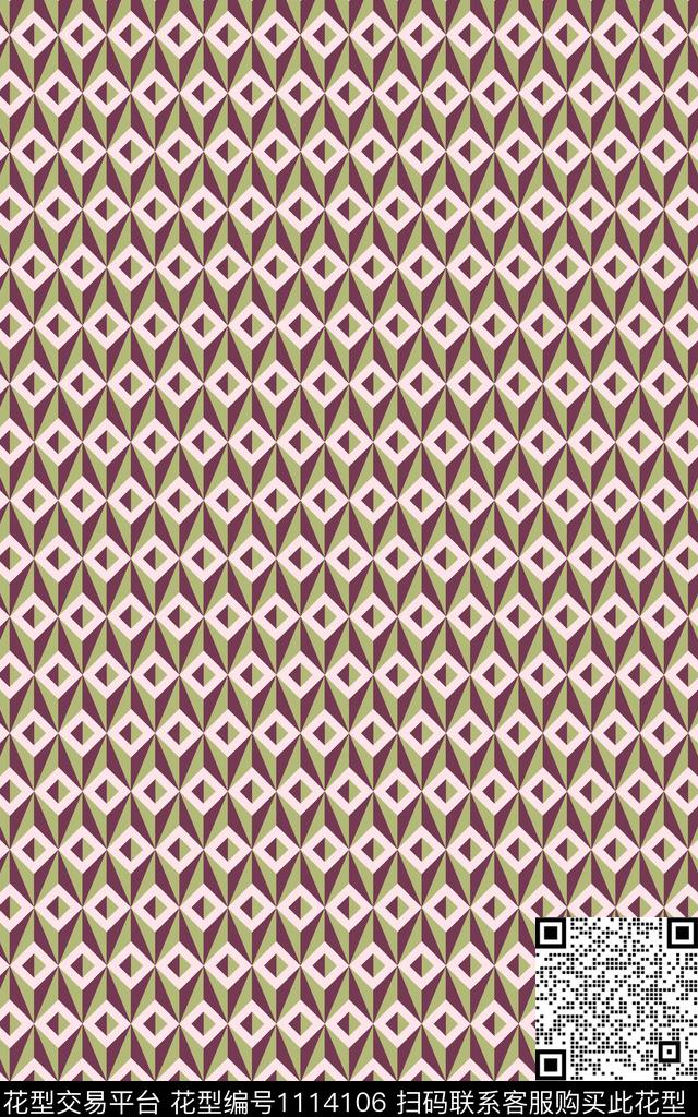 菱形大牌风曲折传统印花华亿平台下载（图片编号: 1114106） - 瓦栏（Walan）