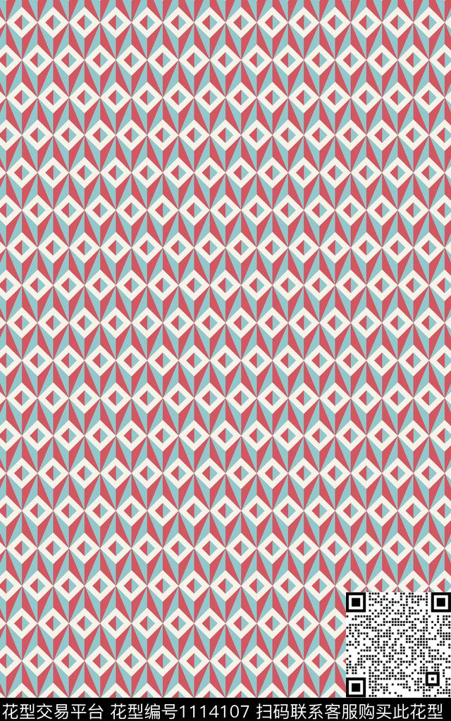 菱形大牌风曲折传统印花华亿平台下载（图片编号: 1114107） - 瓦栏（Walan）