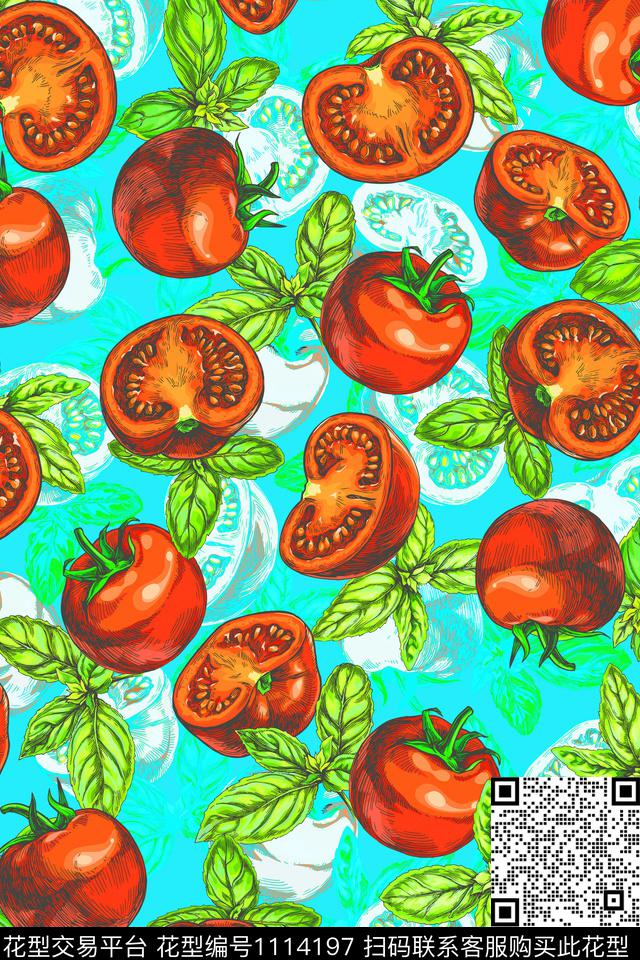 田园抽象植物数码印花华亿平台下载（图片编号: 1114197） - 瓦栏（Walan）