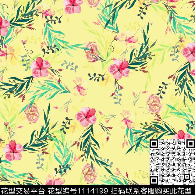 田园数码华亿平台花卉数码印花华亿平台下载（图片编号: 1114199） - 瓦栏（Walan）