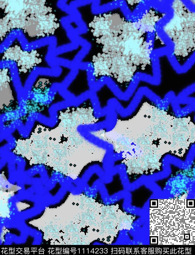 绘画抽象混合拼接数码印花华亿平台下载（图片编号: 1114233） - 瓦栏（Walan）