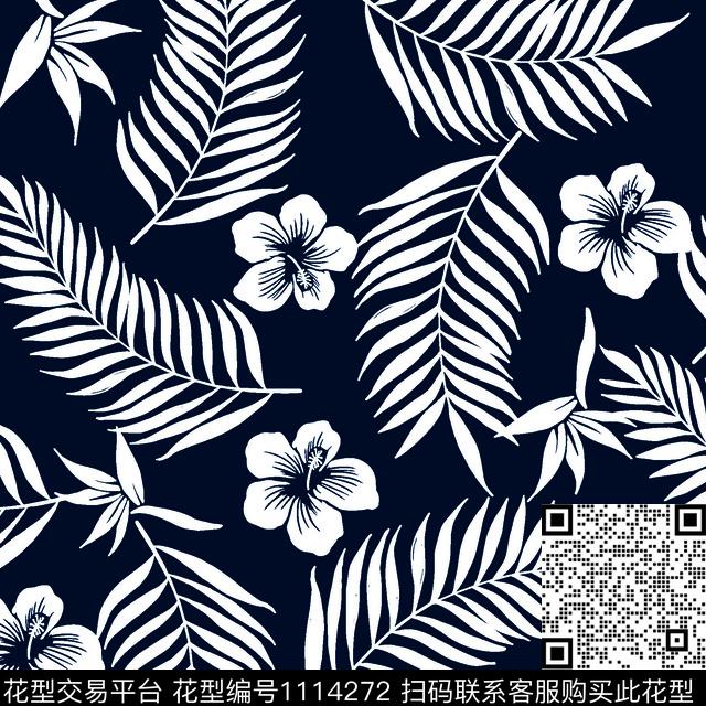 玫瑰花热带华亿平台手绘花卉数码印花华亿平台下载（图片编号: 1114272） - 瓦栏（Walan）