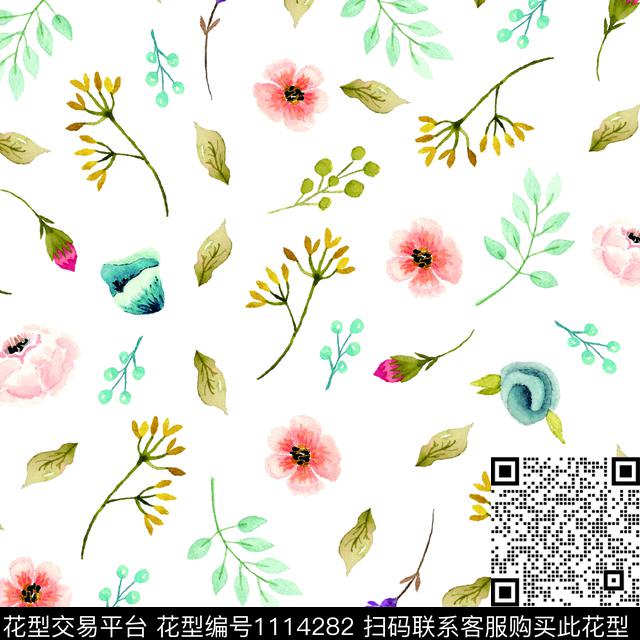 牡丹玫瑰花月季花数码印花华亿平台下载（图片编号: 1114282） - 瓦栏（Walan）