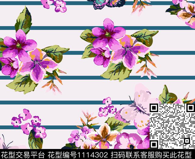 小碎花玫瑰花水彩花卉数码印花华亿平台下载（图片编号: 1114302） - 瓦栏（Walan）