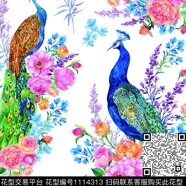 水彩花卉玫瑰花手绘花卉数码印花华亿平台下载（图片编号: 1114313） - 瓦栏（Walan）