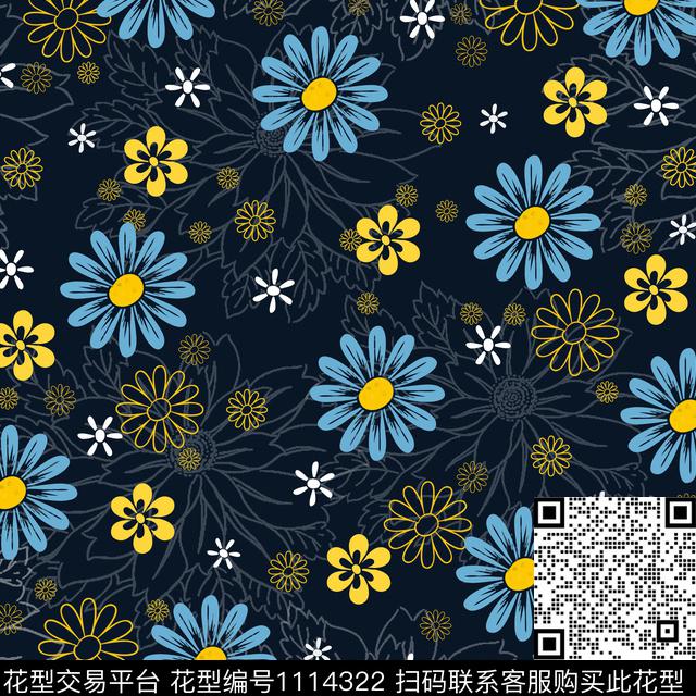 田园数码华亿平台小碎花数码印花华亿平台下载（图片编号: 1114322） - 瓦栏（Walan）