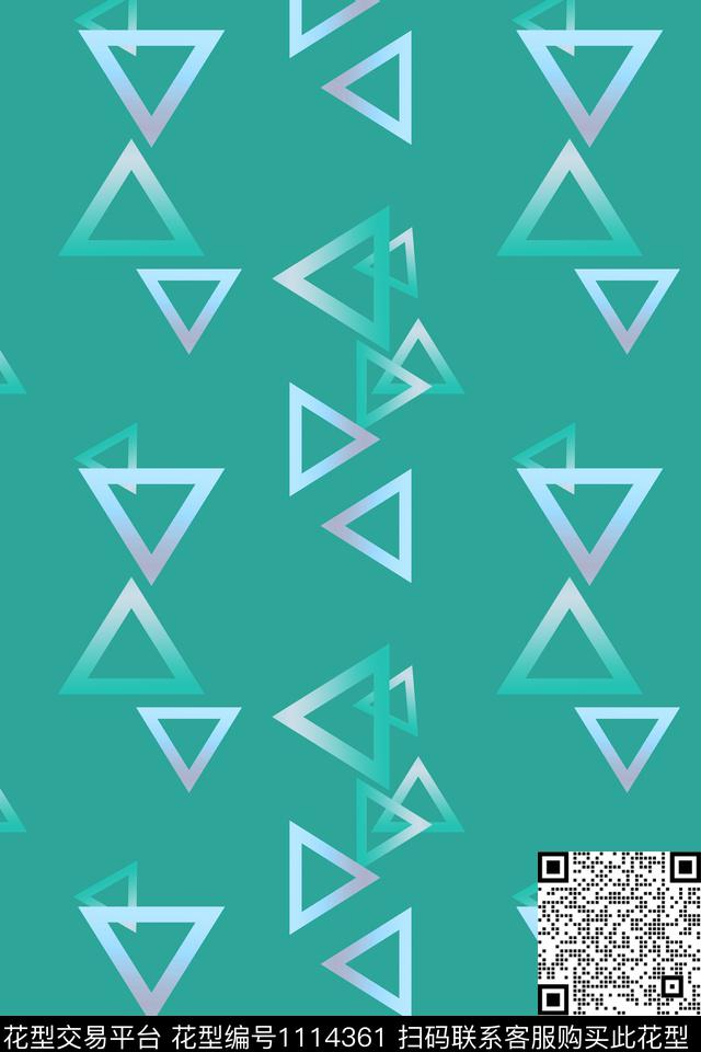 三角形几何精致几何数码印花华亿平台下载（图片编号: 1114361） - 瓦栏（Walan）