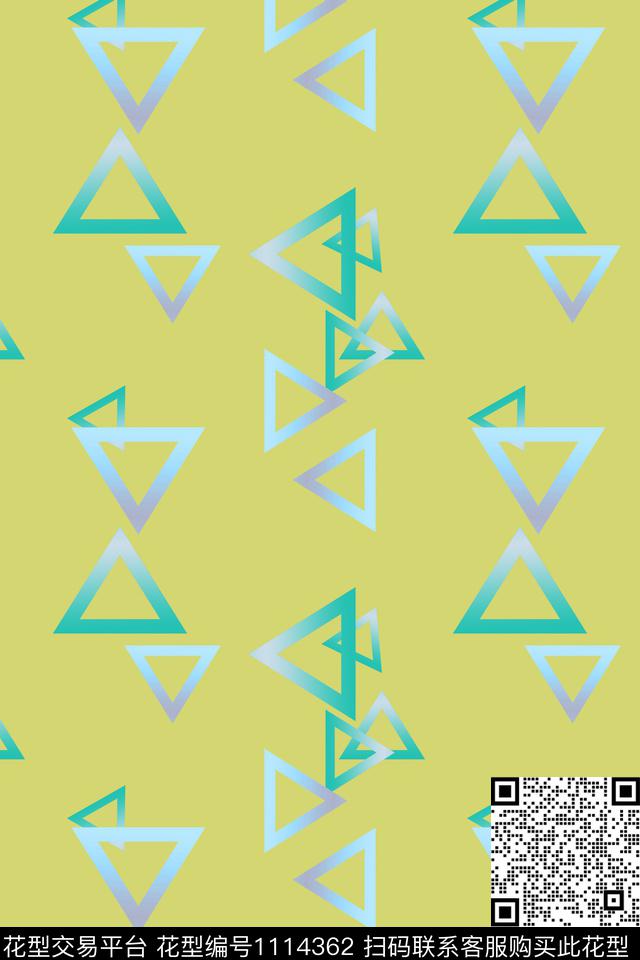 三角形几何精致几何数码印花华亿平台下载（图片编号: 1114362） - 瓦栏（Walan）