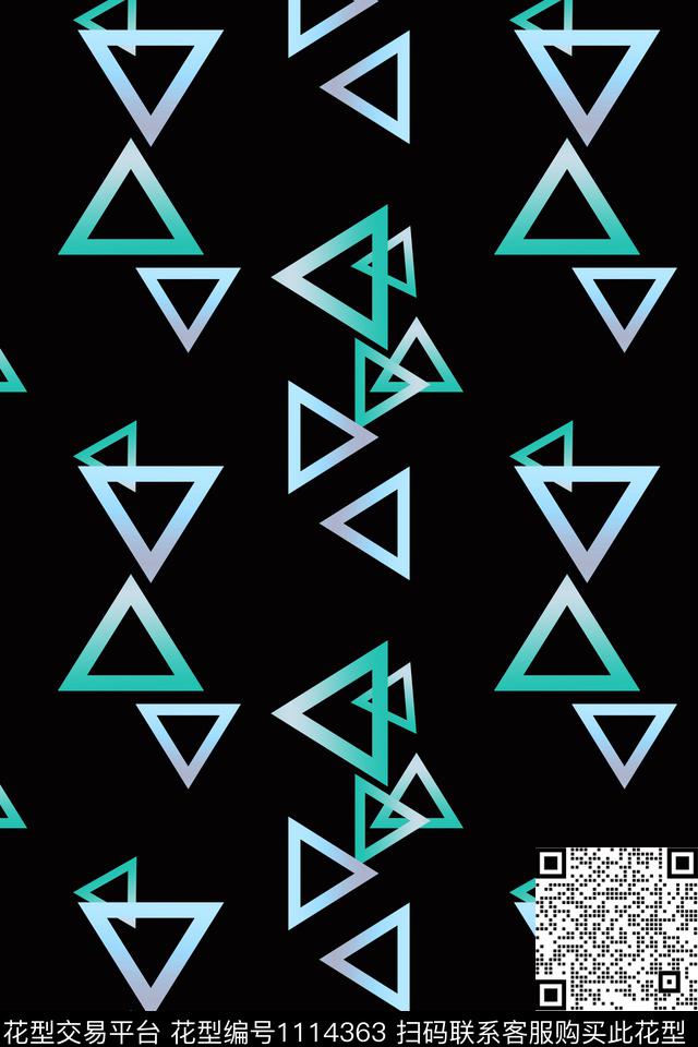 三角形几何精致几何数码印花华亿平台下载（图片编号: 1114363） - 瓦栏（Walan）