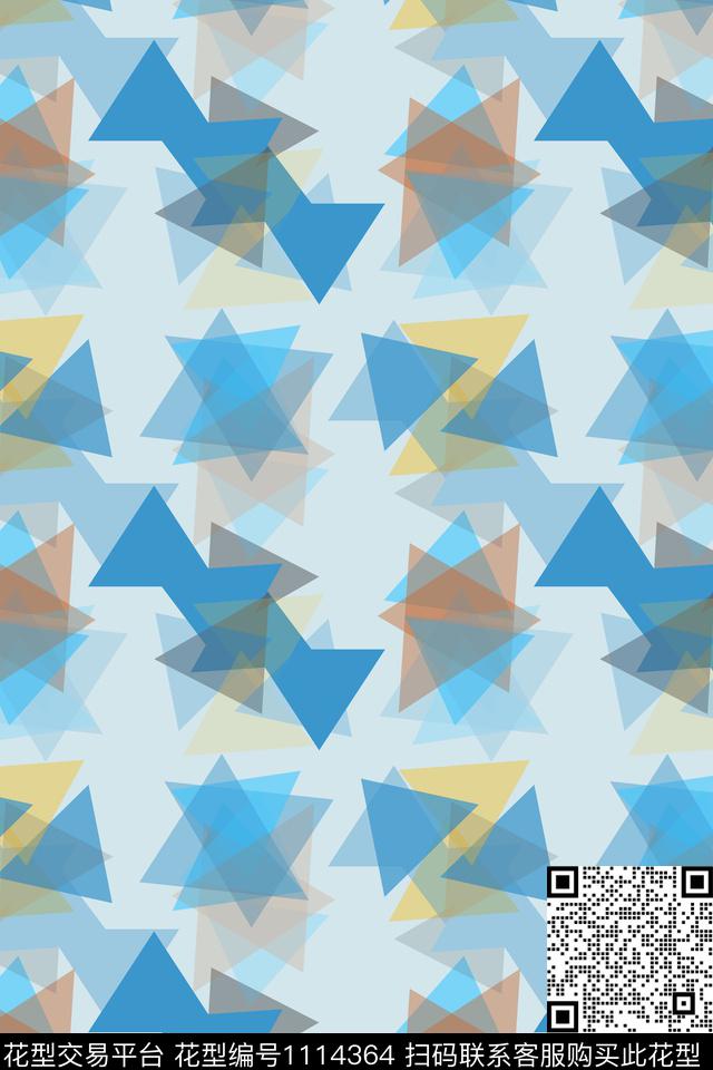 三角形几何精致几何传统印花华亿平台下载（图片编号: 1114364） - 瓦栏（Walan）