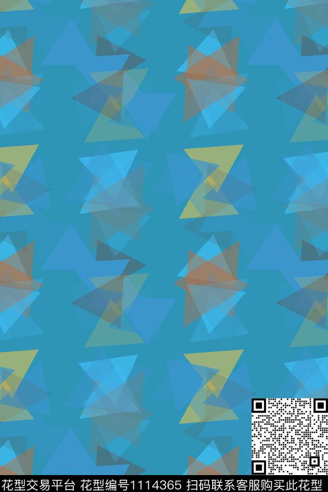 三角形几何精致几何传统印花华亿平台下载（图片编号: 1114365） - 瓦栏（Walan）