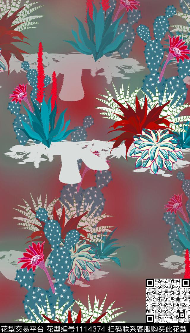 花卉女装热带华亿平台数码印花华亿平台下载（图片编号: 1114374） - 瓦栏（Walan）