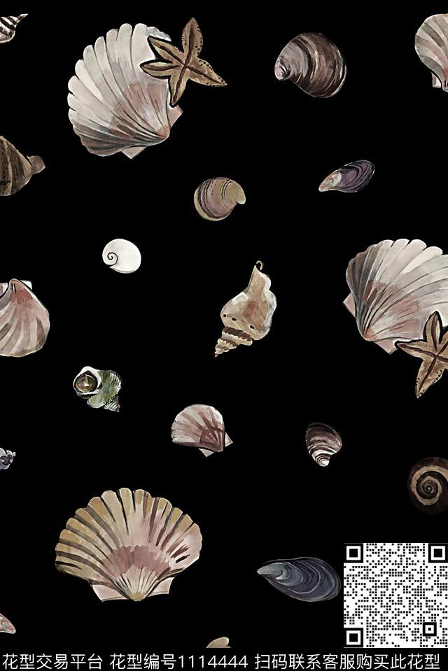 贝壳潮牌海螺数码印花华亿平台下载（图片编号: 1114444） - 瓦栏（Walan）