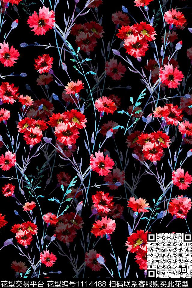 数码华亿平台小碎花休闲数码印花华亿平台下载（图片编号: 1114488） - 瓦栏（Walan）