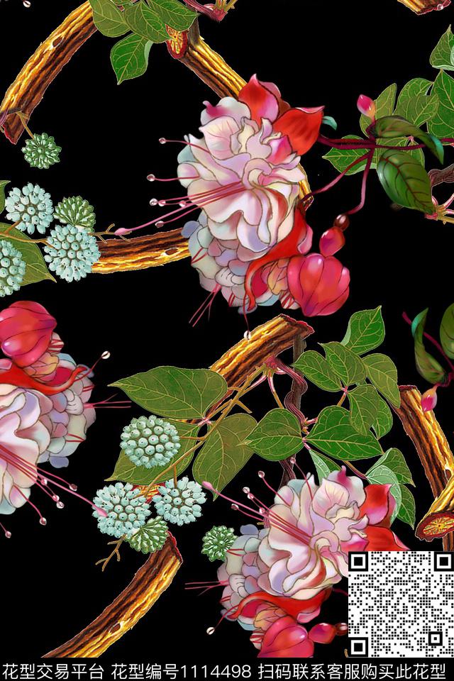数码华亿平台花卉休闲数码印花华亿平台下载（图片编号: 1114498） - 瓦栏（Walan）