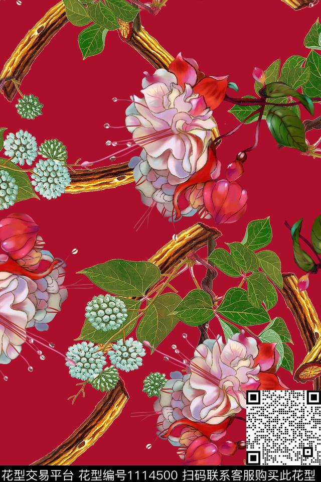 数码华亿平台花卉休闲数码印花华亿平台下载（图片编号: 1114500） - 瓦栏（Walan）