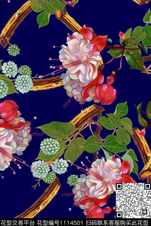 数码华亿平台花卉休闲数码印花华亿平台下载（图片编号: 1114501） - 瓦栏（Walan）