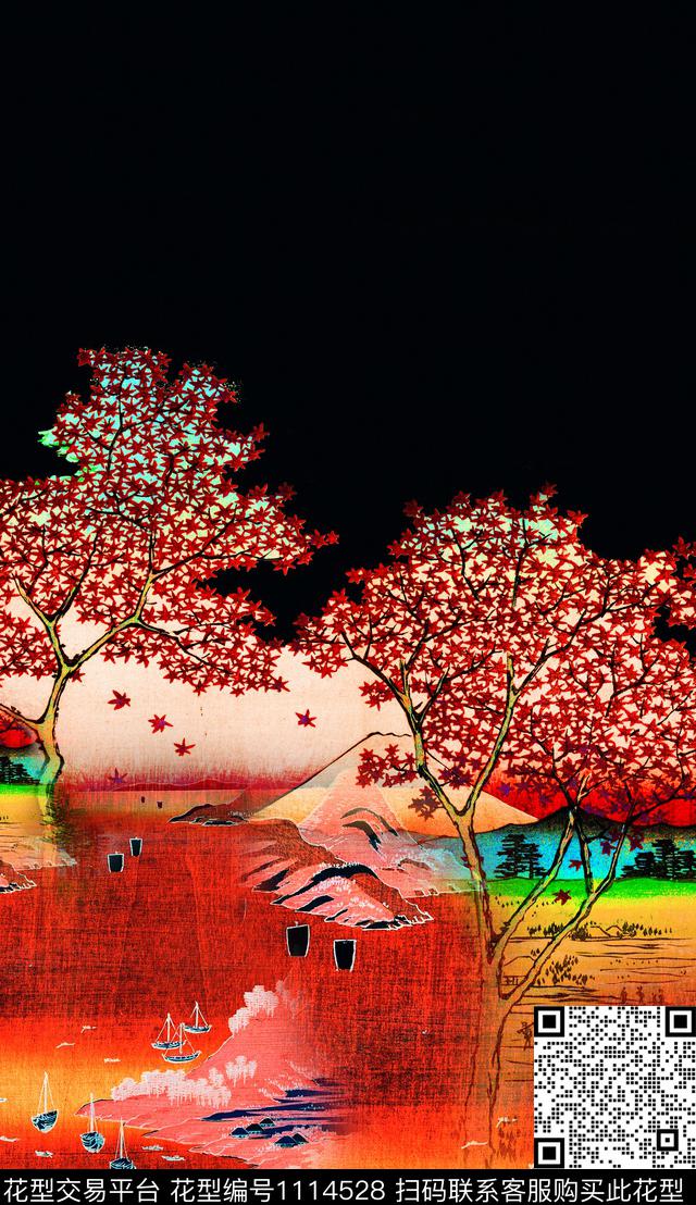 数码定位花定位花中国风数码印花华亿平台下载（图片编号: 1114528） - 瓦栏（Walan）