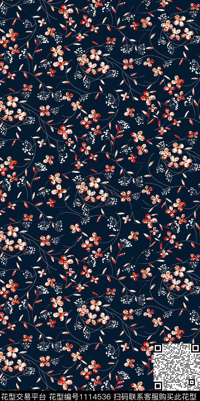 数码华亿平台花卉大牌风数码印花华亿平台下载（图片编号: 1114536） - 瓦栏（Walan）