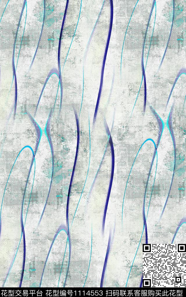 格子线条男装数码印花华亿平台下载（图片编号: 1114553） - 瓦栏（Walan）