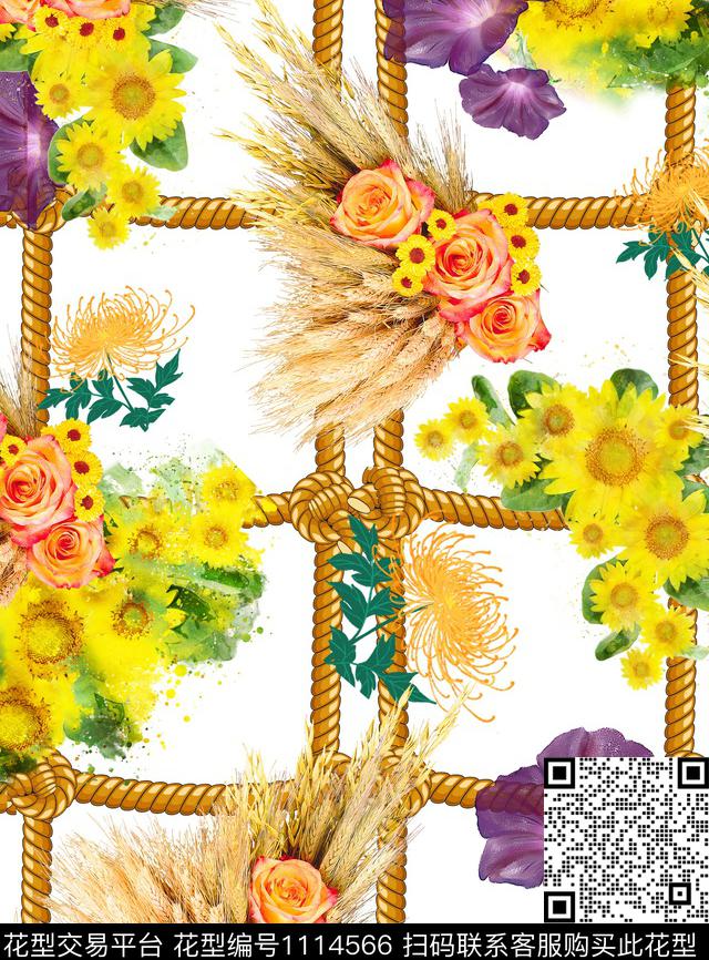 大牌风数码华亿平台花卉数码印花华亿平台下载（图片编号: 1114566） - 瓦栏（Walan）