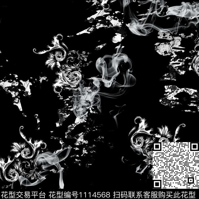 男装黑白华亿平台烟雾数码印花华亿平台下载（图片编号: 1114568） - 瓦栏（Walan）