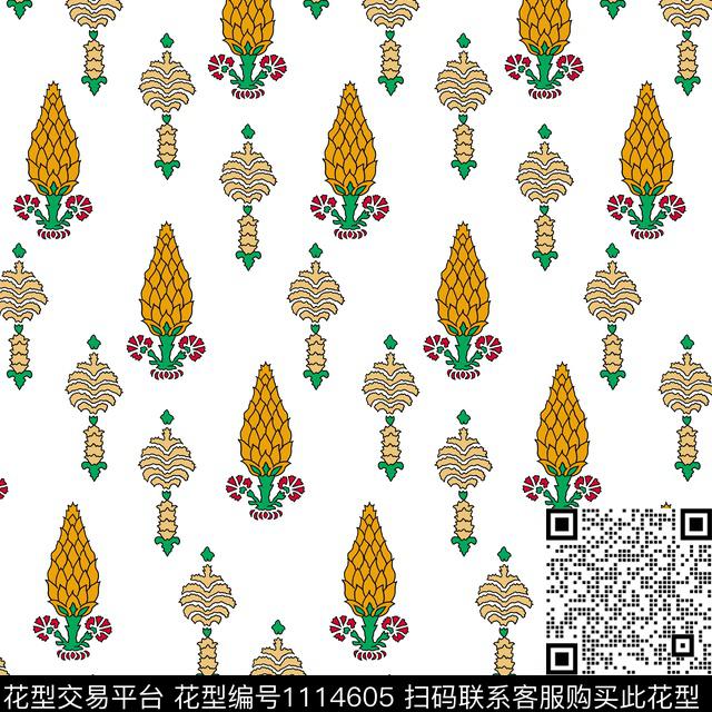 简约花卉大牌风传统印花华亿平台下载（图片编号: 1114605） - 瓦栏（Walan）