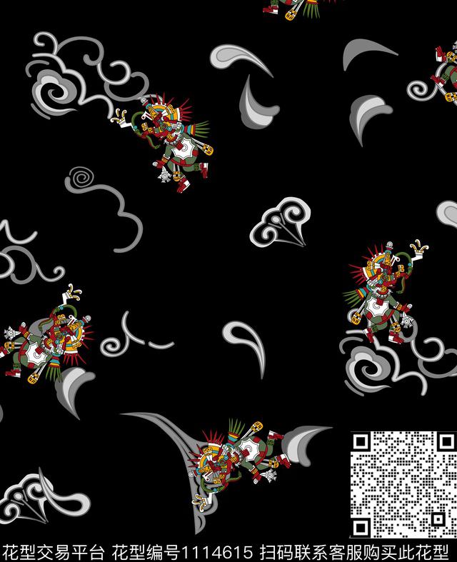 简约格子抽象数码印花华亿平台下载（图片编号: 1114615） - 瓦栏（Walan）