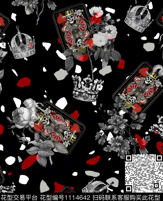 数码华亿平台花卉几何数码印花华亿平台下载（图片编号: 1114642） - 瓦栏（Walan）