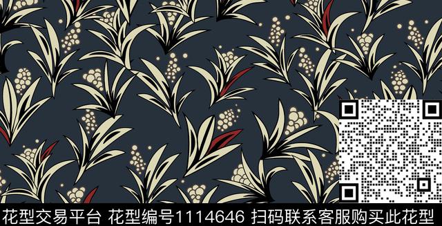 波西米亚数码华亿平台玉兰花数码印花华亿平台下载（图片编号: 1114646） - 瓦栏（Walan）