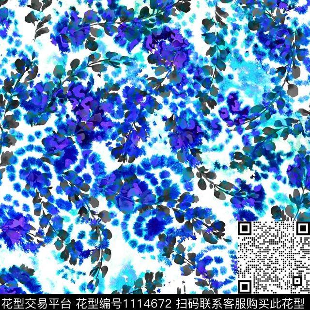 水彩花卉数码华亿平台花卉数码印花华亿平台下载（图片编号: 1114672） - 瓦栏（Walan）