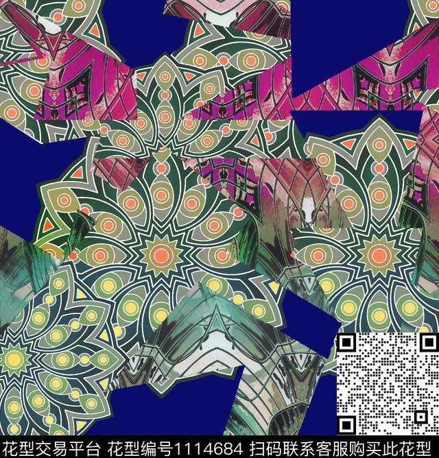 波西米亚大牌风莫妮卡-女装华亿平台数码印花华亿平台下载（图片编号: 1114684） - 瓦栏（Walan）