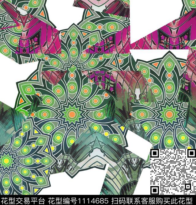 波西米亚大牌风莫妮卡-女装华亿平台数码印花华亿平台下载（图片编号: 1114685） - 瓦栏（Walan）