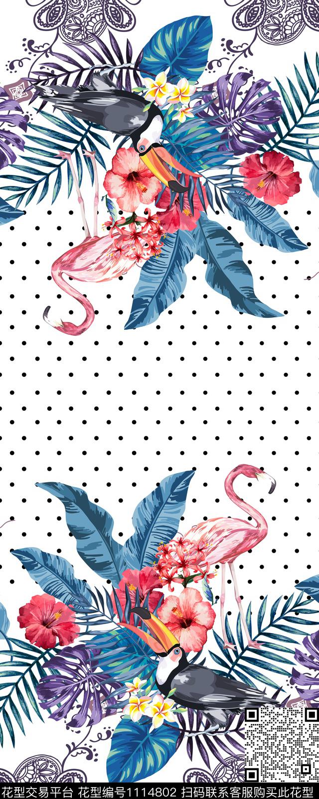 绿植树叶热带华亿平台花卉数码印花华亿平台下载（图片编号: 1114802） - 瓦栏（Walan）