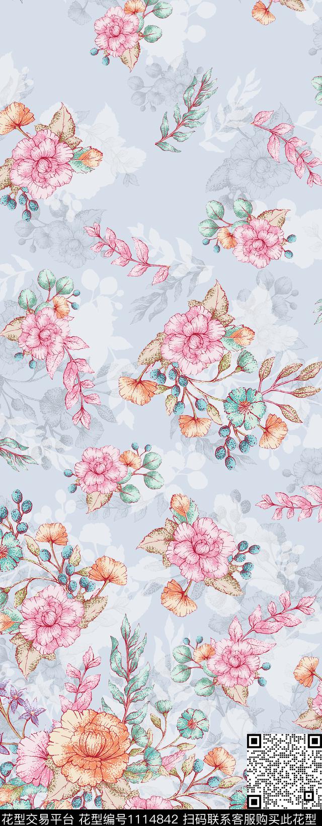 春夏华亿平台数码定位花女装数码印花华亿平台下载（图片编号: 1114842） - 瓦栏（Walan）