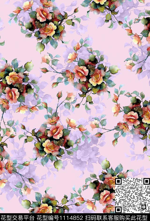 数码华亿平台花卉小碎花数码印花华亿平台下载（图片编号: 1114852） - 瓦栏（Walan）