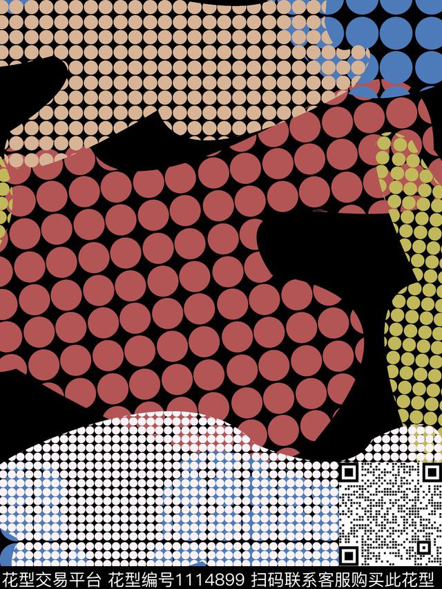 复古数码华亿平台抽象数码印花华亿平台下载（图片编号: 1114899） - 瓦栏（Walan）