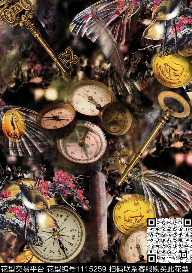 民族风抽象大牌风数码印花华亿平台下载（图片编号: 1115259） - 瓦栏（Walan）