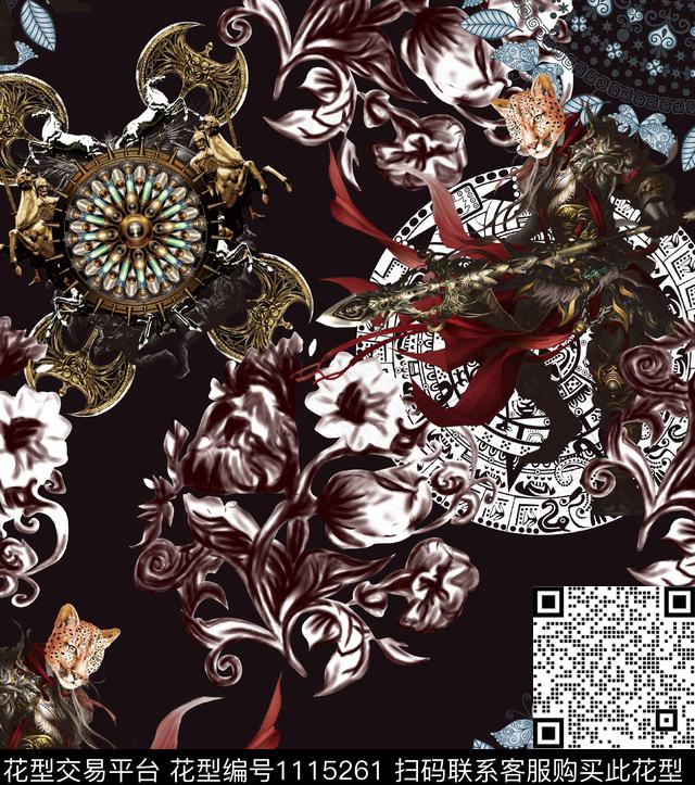 抽象几何大牌风数码印花华亿平台下载（图片编号: 1115261） - 瓦栏（Walan）