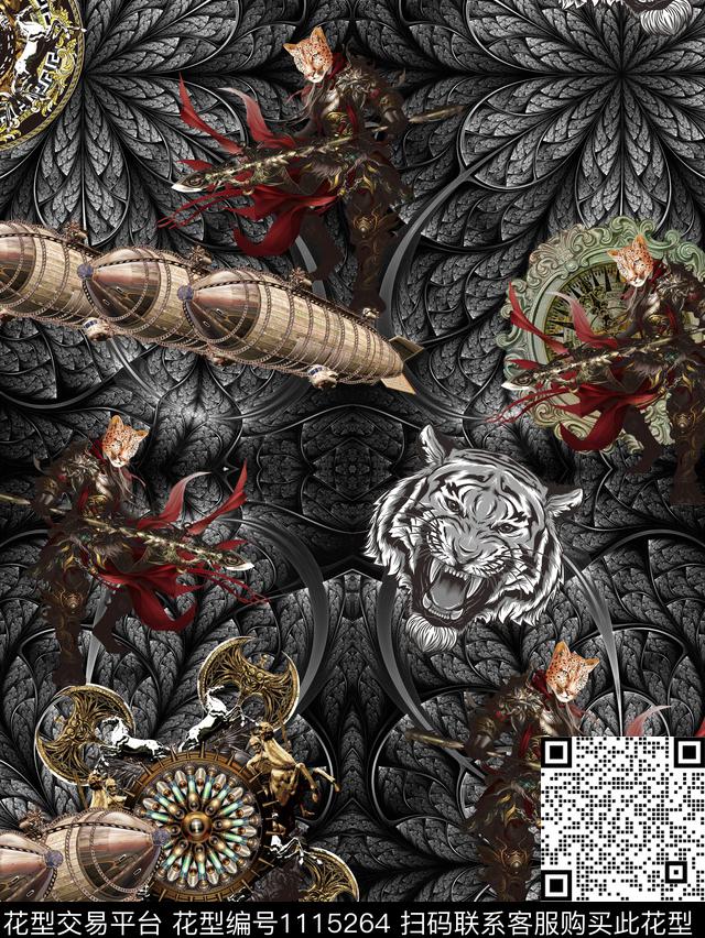 抽象几何大牌风数码印花华亿平台下载（图片编号: 1115264） - 瓦栏（Walan）