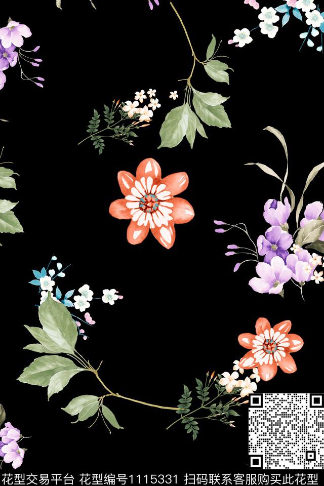 数码华亿平台满版散花小碎花数码印花华亿平台下载（图片编号: 1115331） - 瓦栏（Walan）