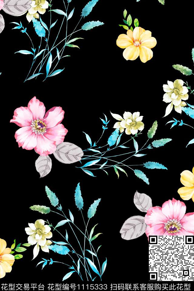 数码华亿平台满版散花小碎花数码印花华亿平台下载（图片编号: 1115333） - 瓦栏（Walan）