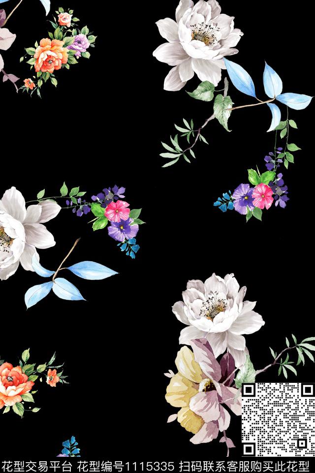 数码华亿平台满版散花小碎花数码印花华亿平台下载（图片编号: 1115335） - 瓦栏（Walan）