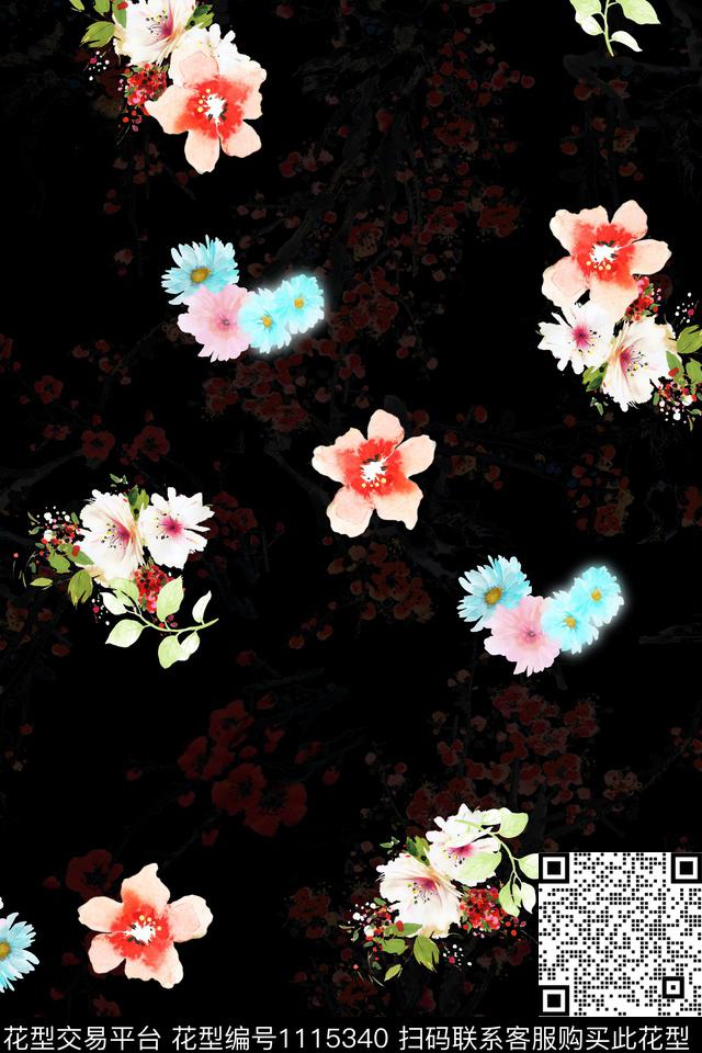 数码华亿平台满版散花小碎花数码印花华亿平台下载（图片编号: 1115340） - 瓦栏（Walan）