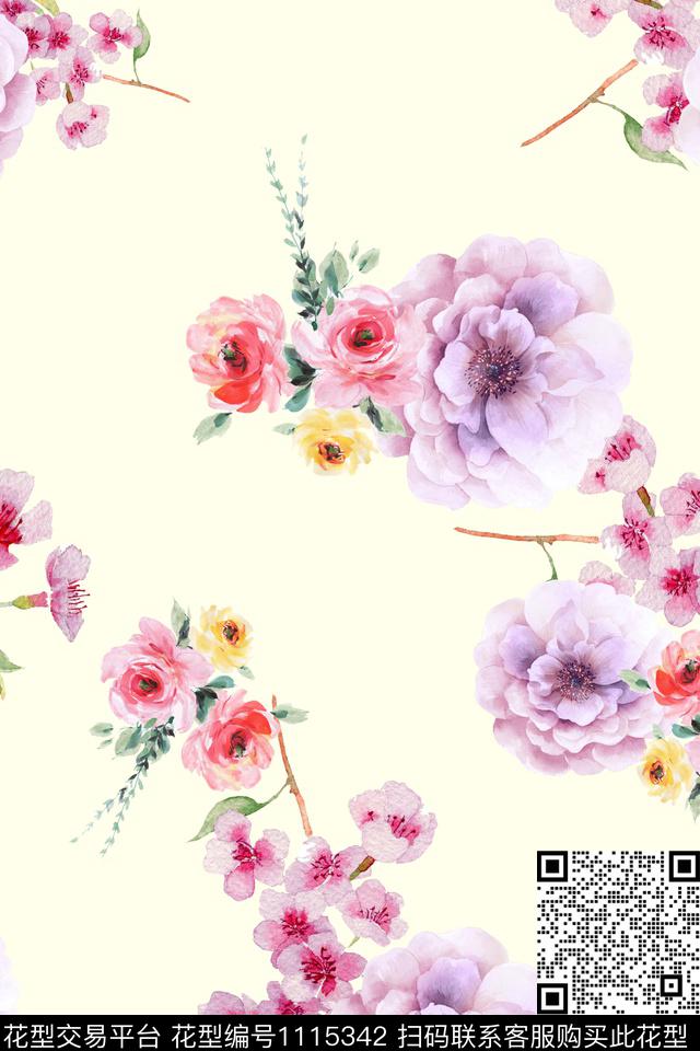 数码华亿平台满版散花小碎花数码印花华亿平台下载（图片编号: 1115342） - 瓦栏（Walan）