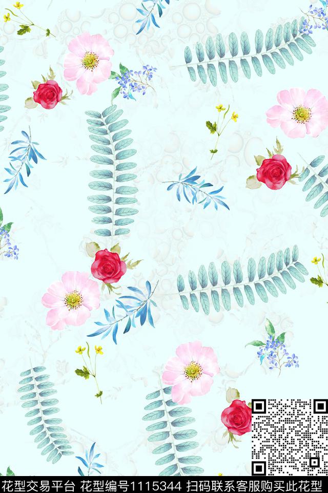 数码华亿平台满版散花小碎花数码印花华亿平台下载（图片编号: 1115344） - 瓦栏（Walan）