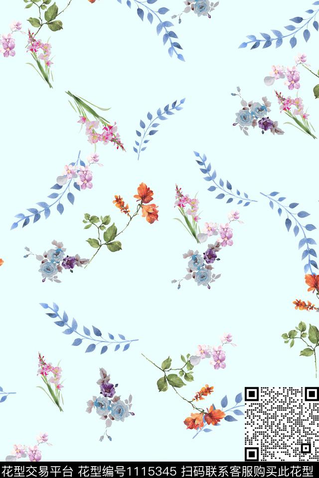 数码华亿平台满版散花小碎花数码印花华亿平台下载（图片编号: 1115345） - 瓦栏（Walan）