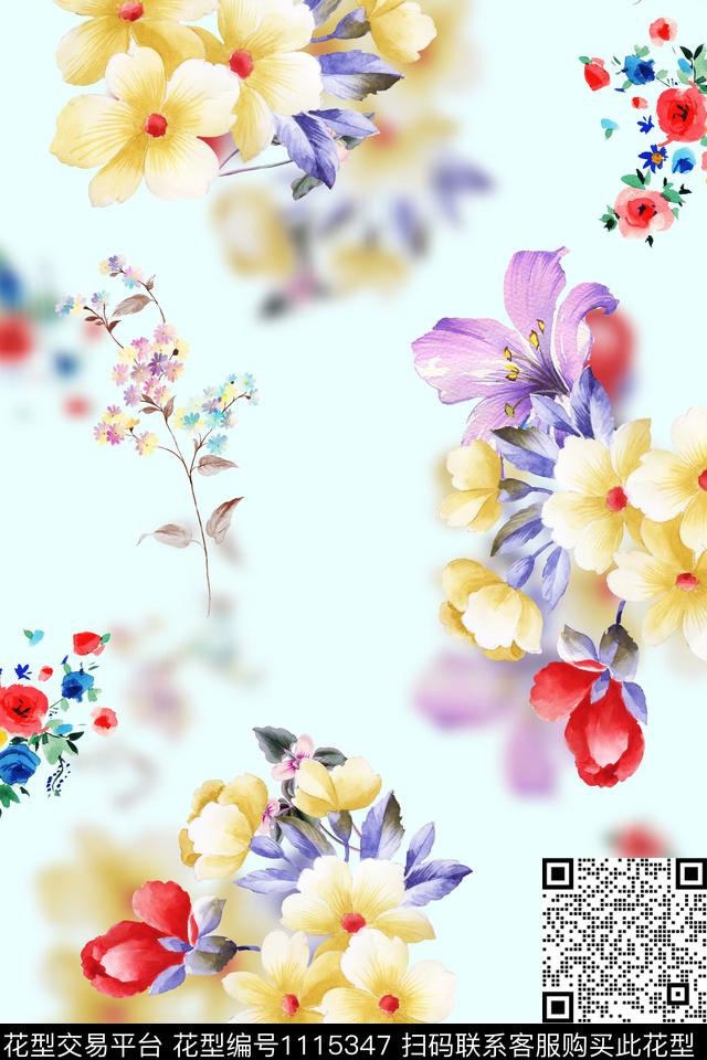 数码华亿平台满版散花小碎花数码印花华亿平台下载（图片编号: 1115347） - 瓦栏（Walan）